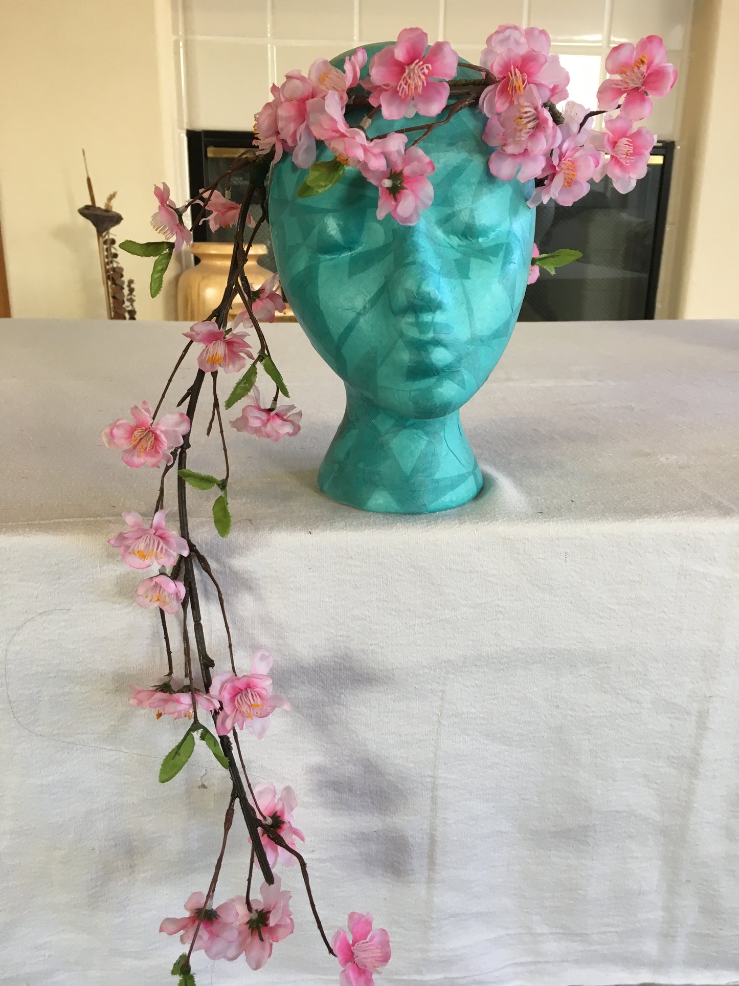Cascade Wreath - Pink & white cherry blossoms