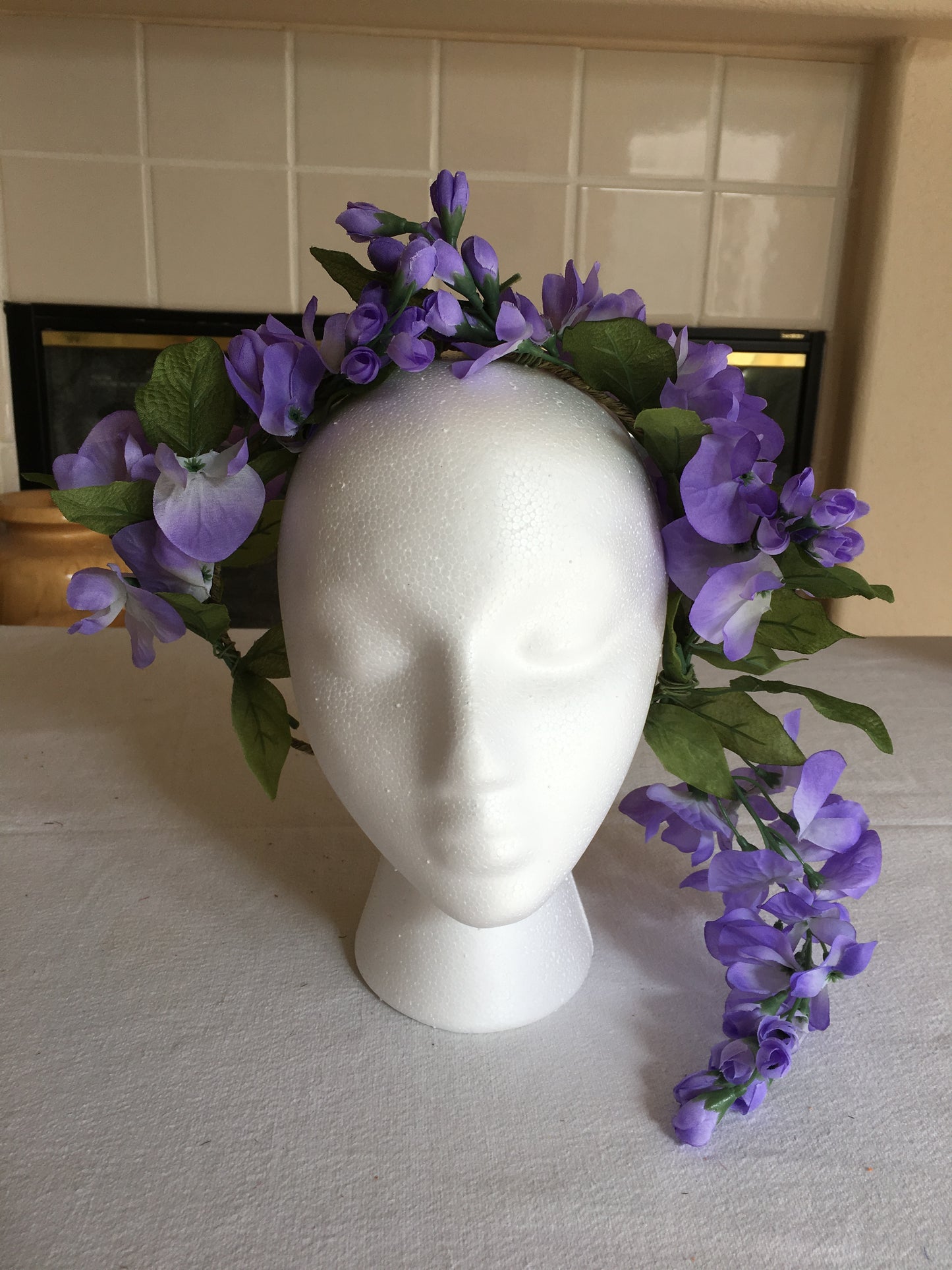 Cascade Wreath - Purple w/ leaves