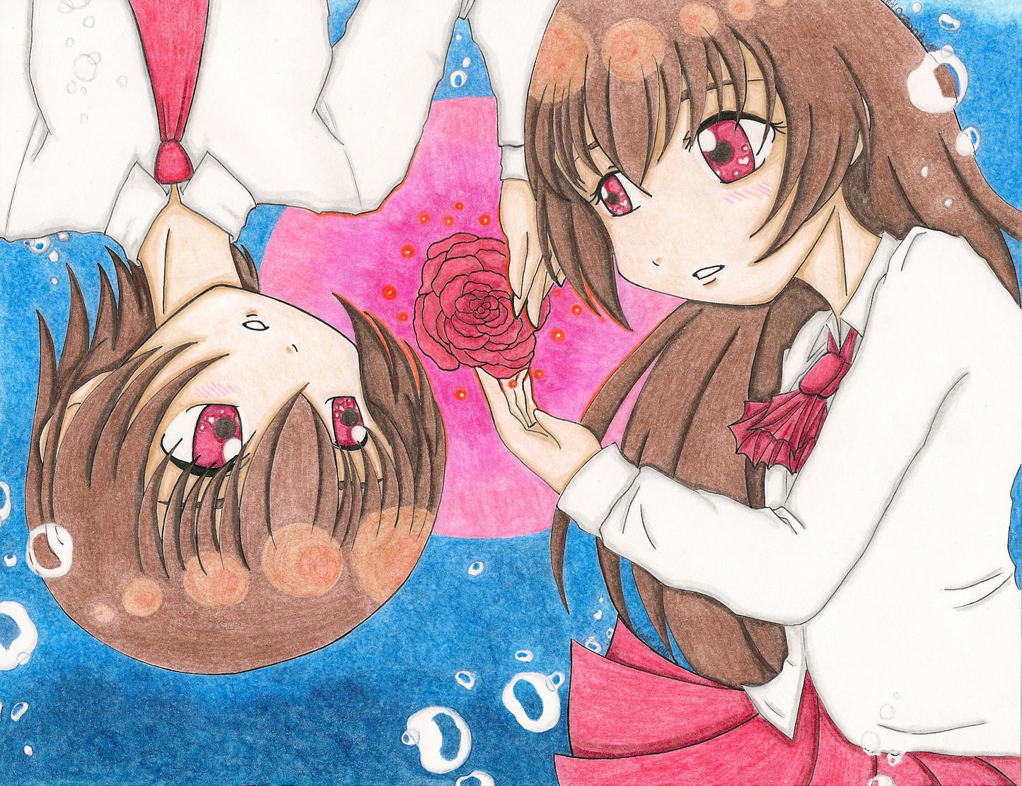 Fan Art - Red Ocean Rose