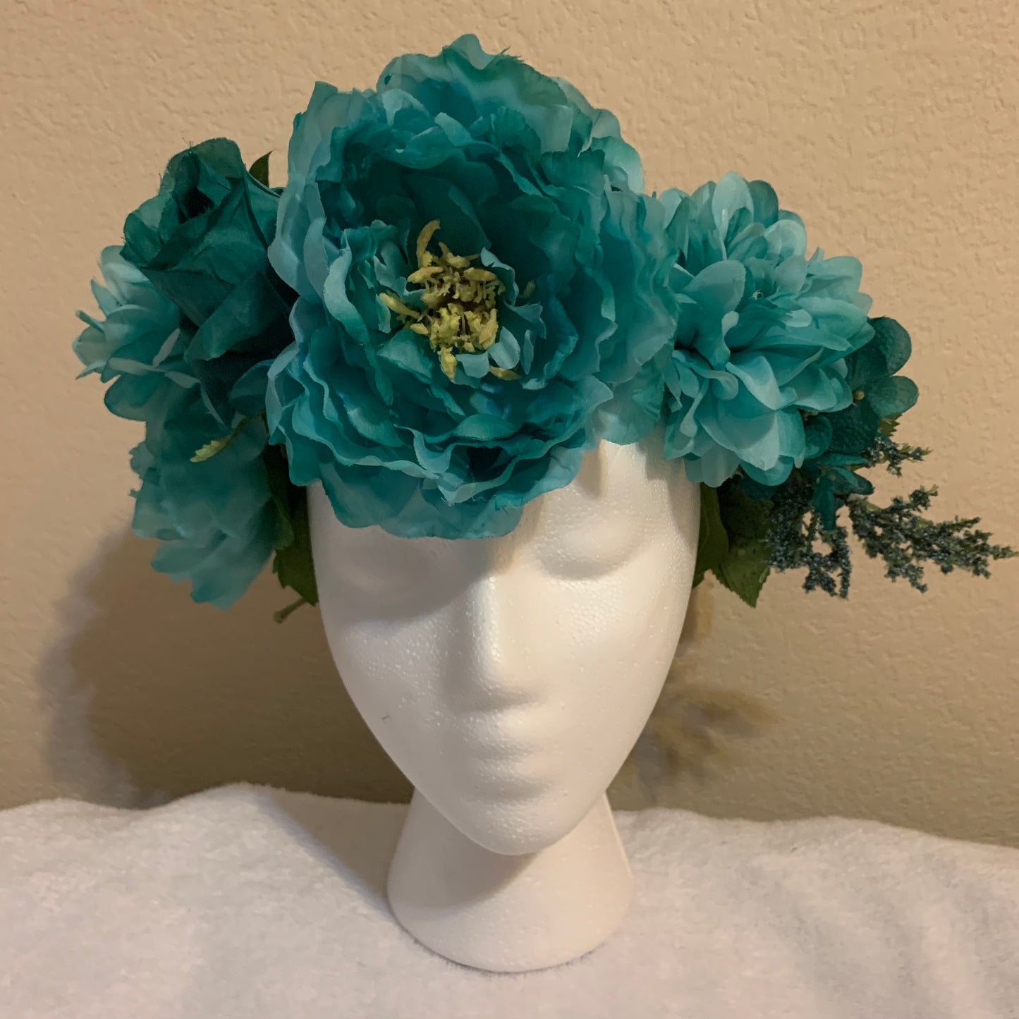 Large Wreath - Teal Flowers