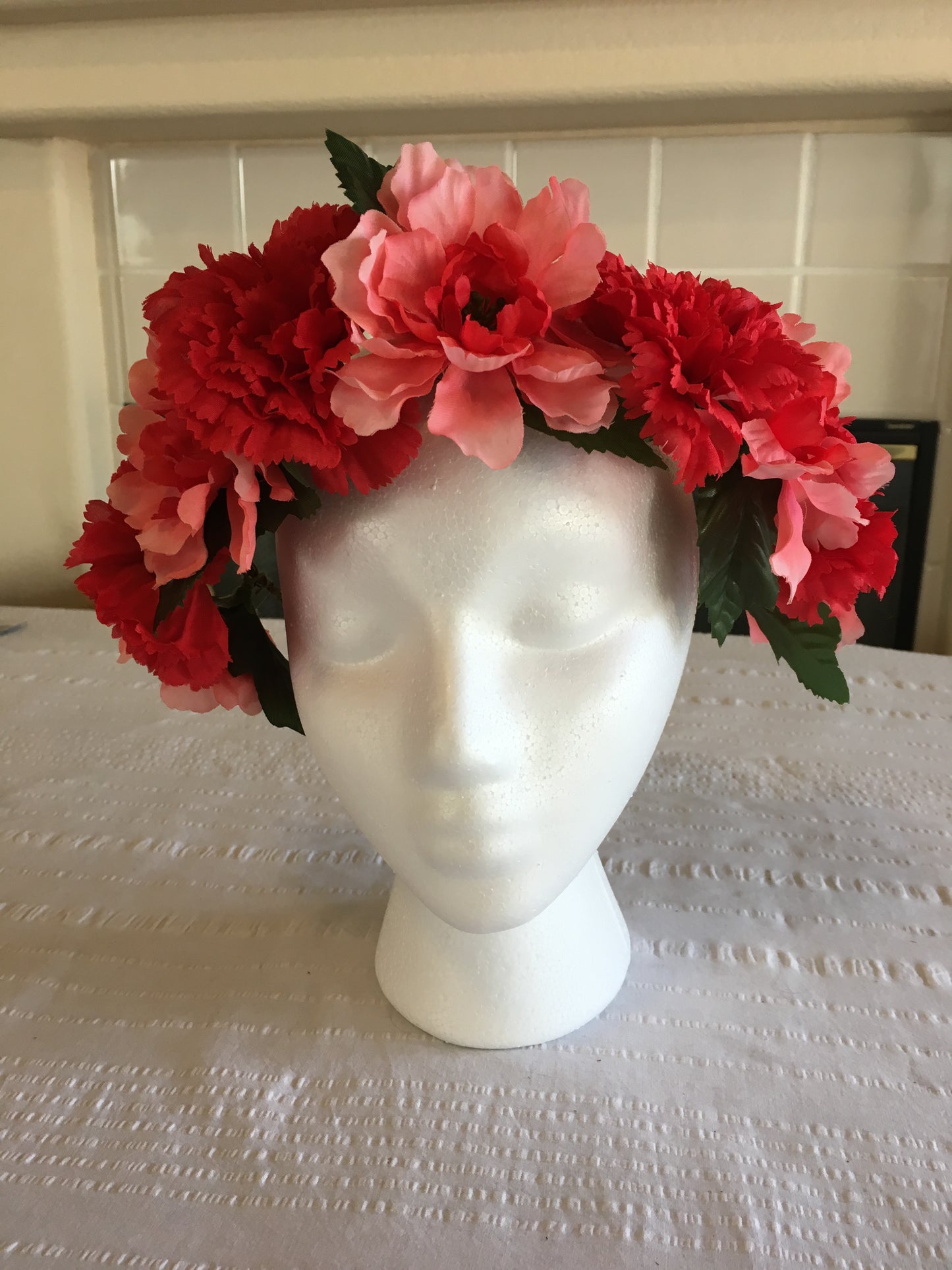 Medium Wreath - Red w/ pink & red flowers