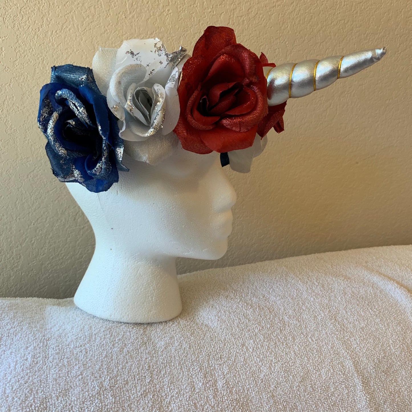 Medium Wreath -Red, white & blue Unicorn +