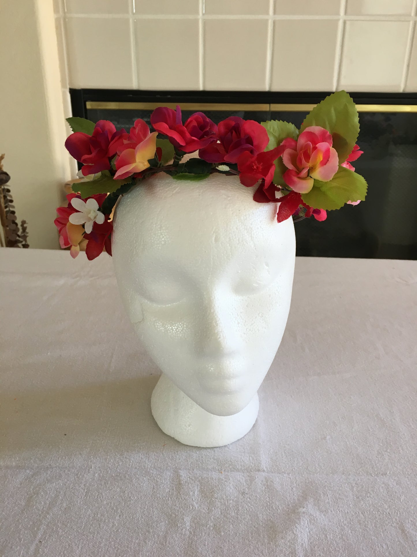 Medium Wreath - Pink & red sweet peas