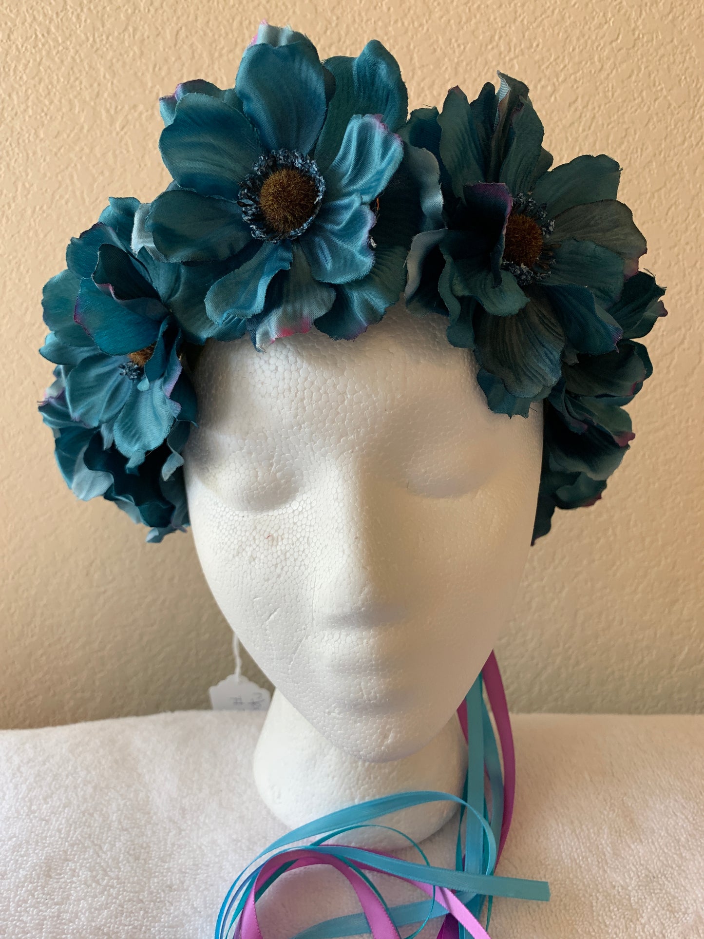 Medium Wreath - Teal Flowers