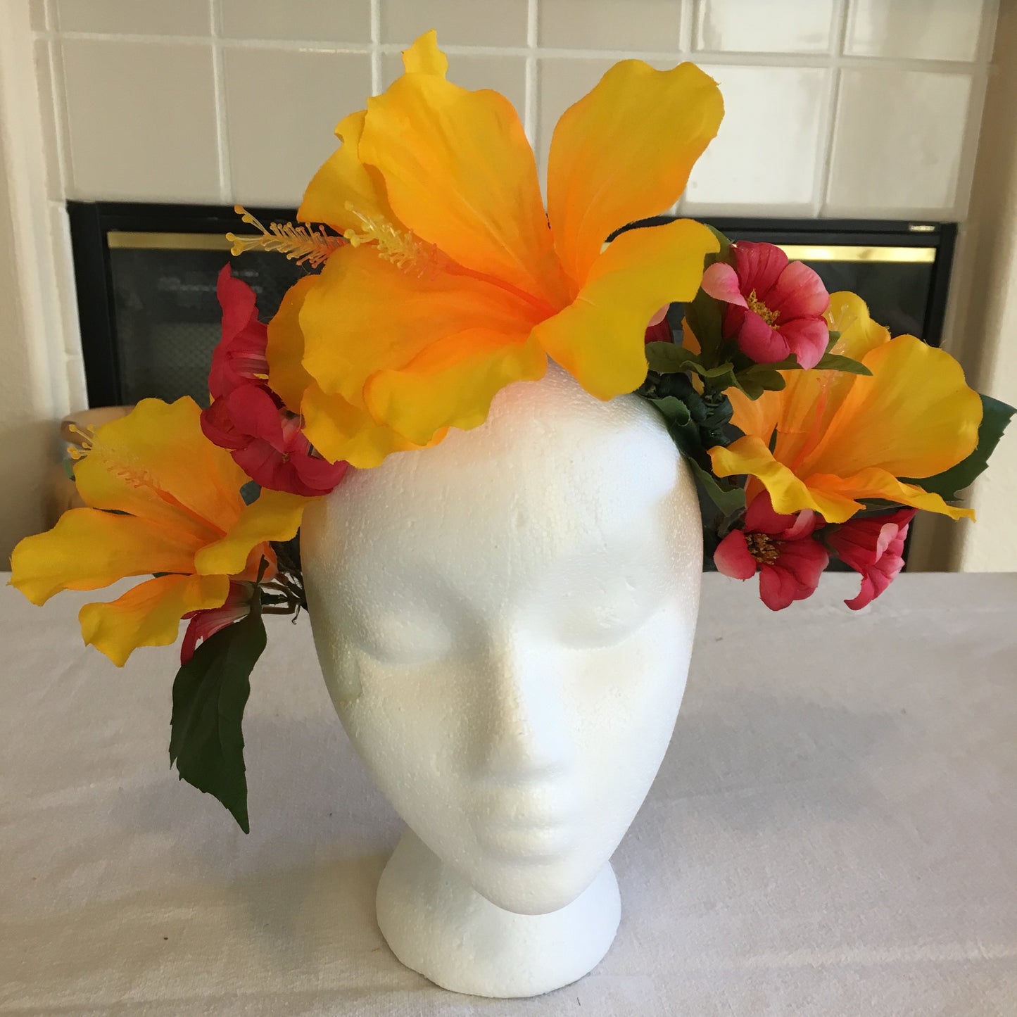 Extra Large Wreath - Yellow hibiscus