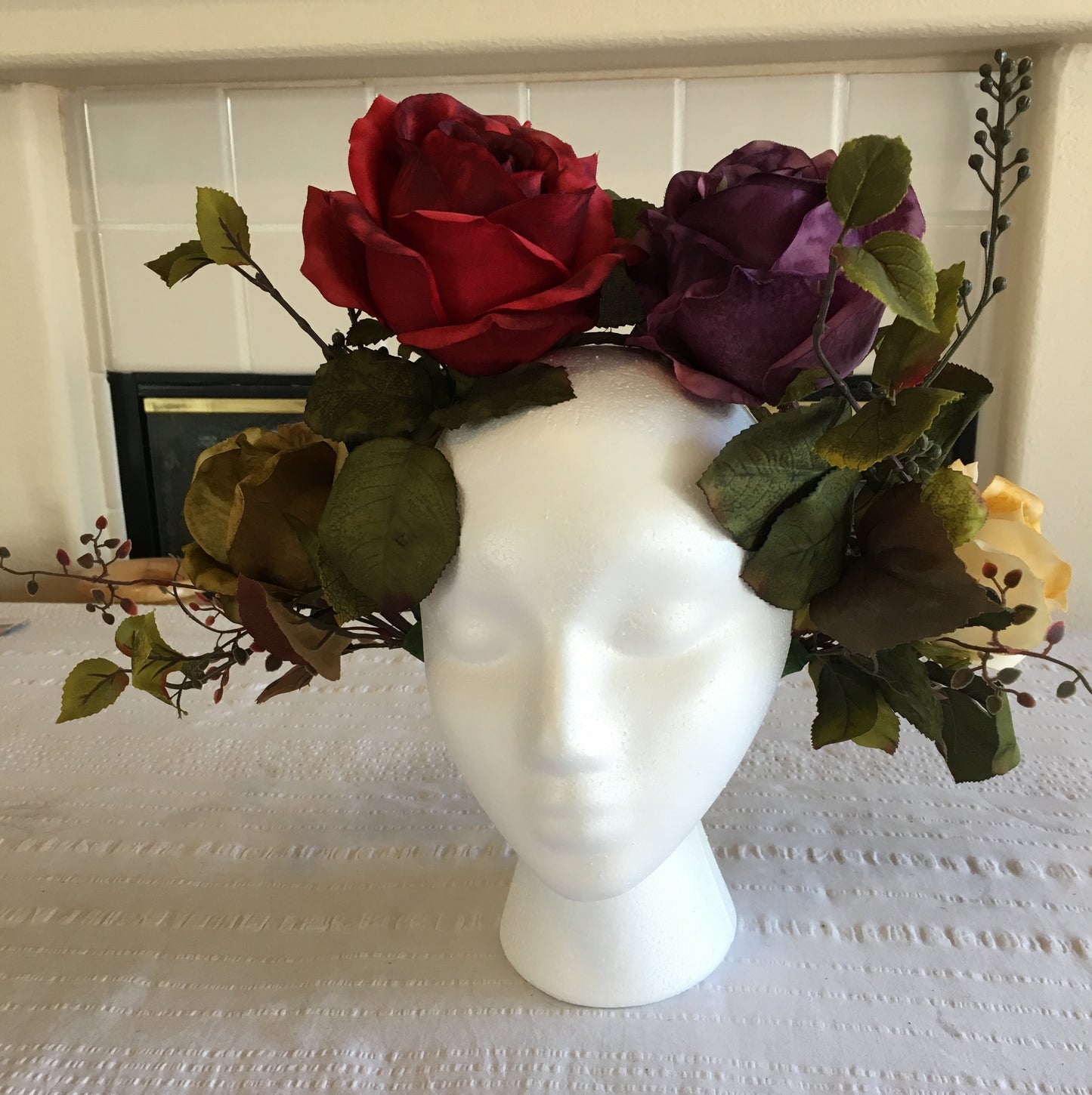 Extra Large Wreath - Red, purple, green, & yellow roses