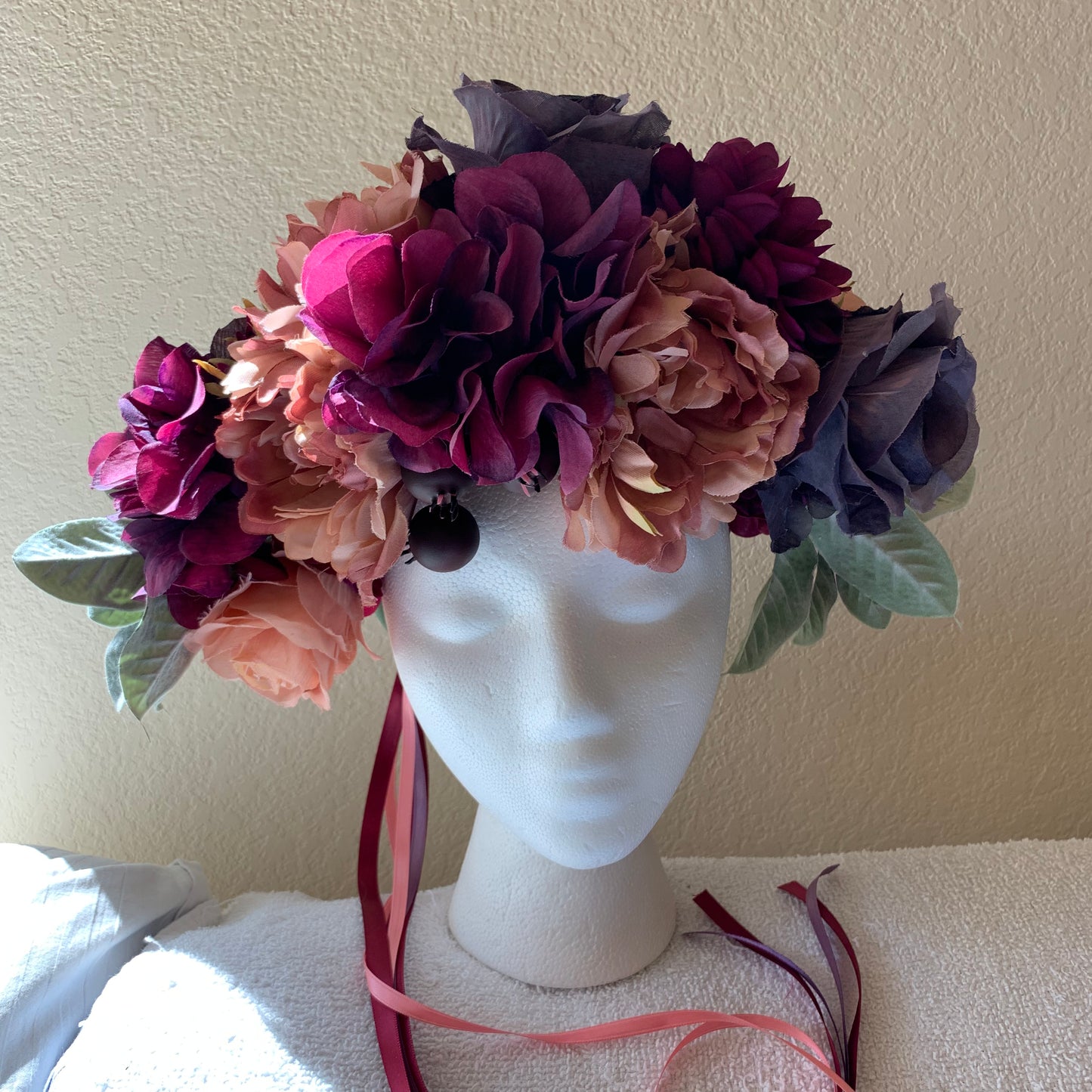 Extra Large Wreath - Dusty roses, purple, & burgundy
