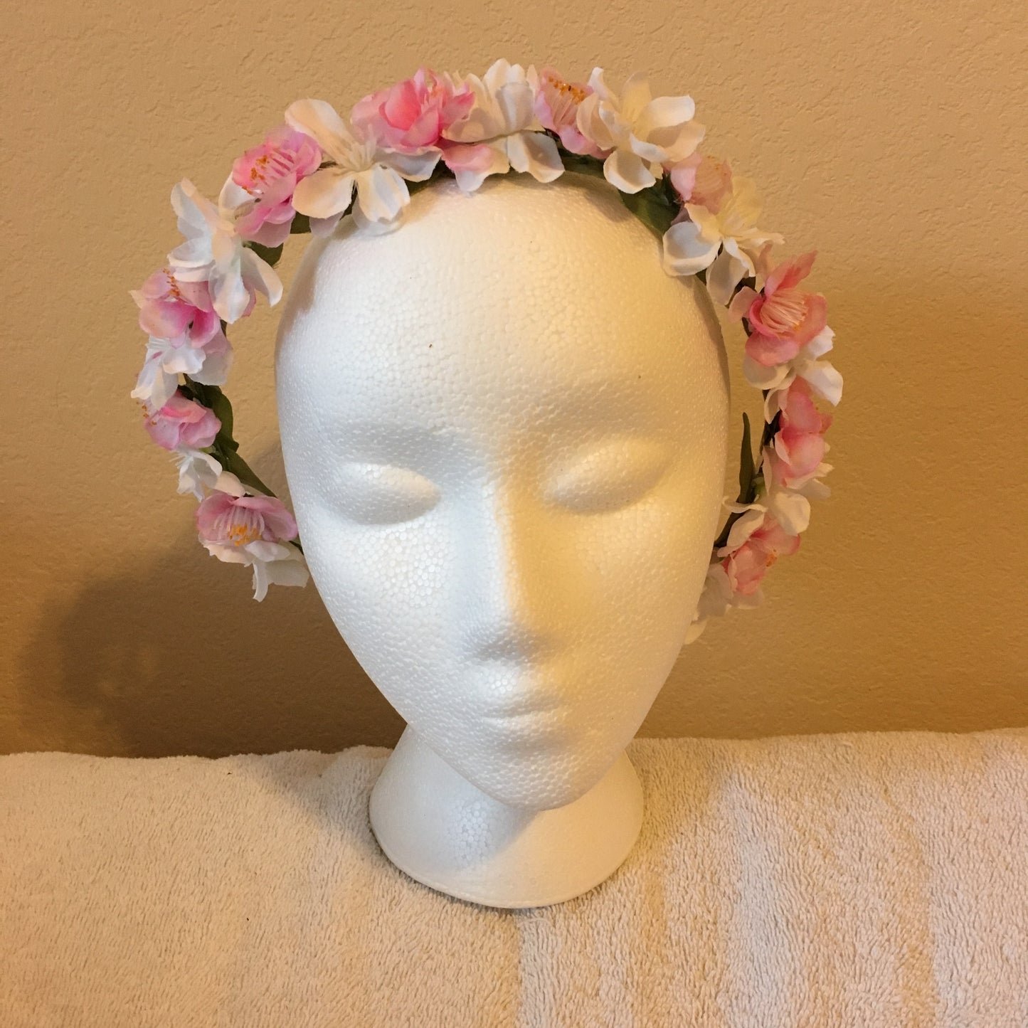 Extra Small Wreath - White and pink cherry blossoms