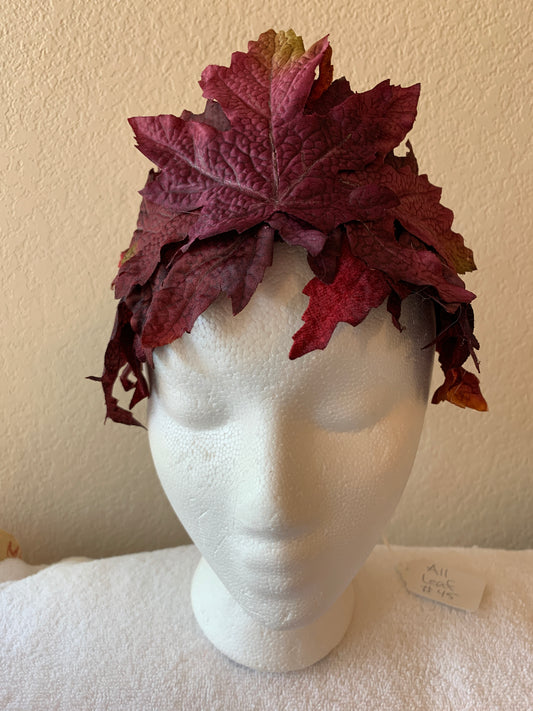 All-Leaf Wreath - Burgundy Leaf Crown