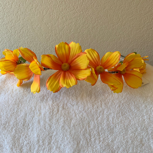 Large Wreath Lighted - Yellow and Orange Flowers