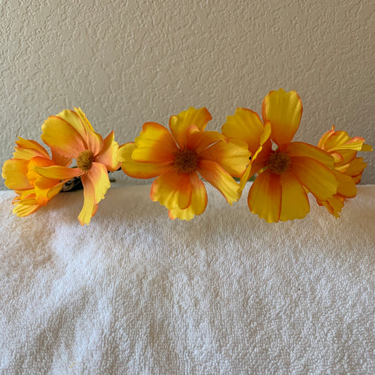 Large Wreath Lighted - Yellow and Orange Flowers