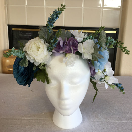 Large Wreath - Soft blue, purple & white