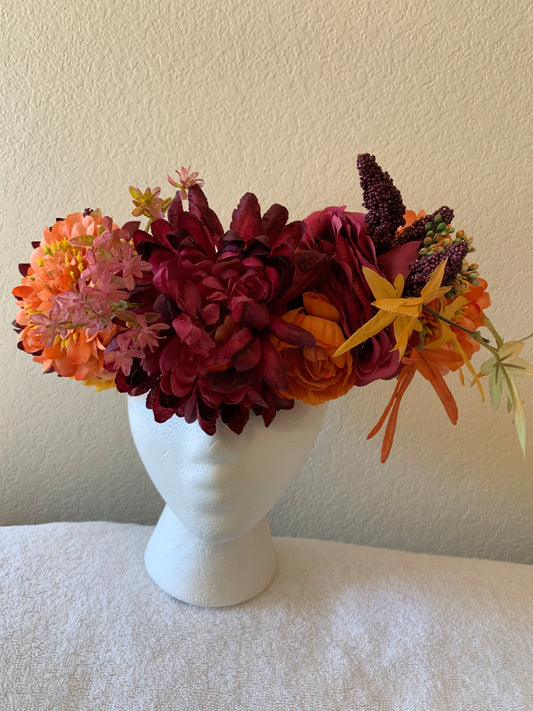 Large Wreath - Fall Spiky Leaves and Flowers