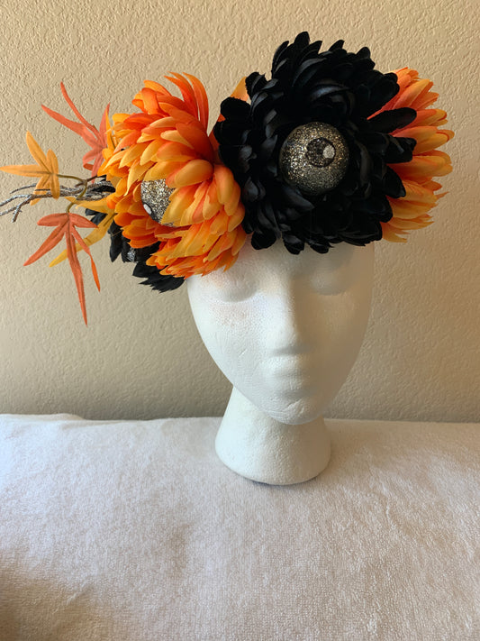 Large Wreath- Orange and Black All Seeing Eyes