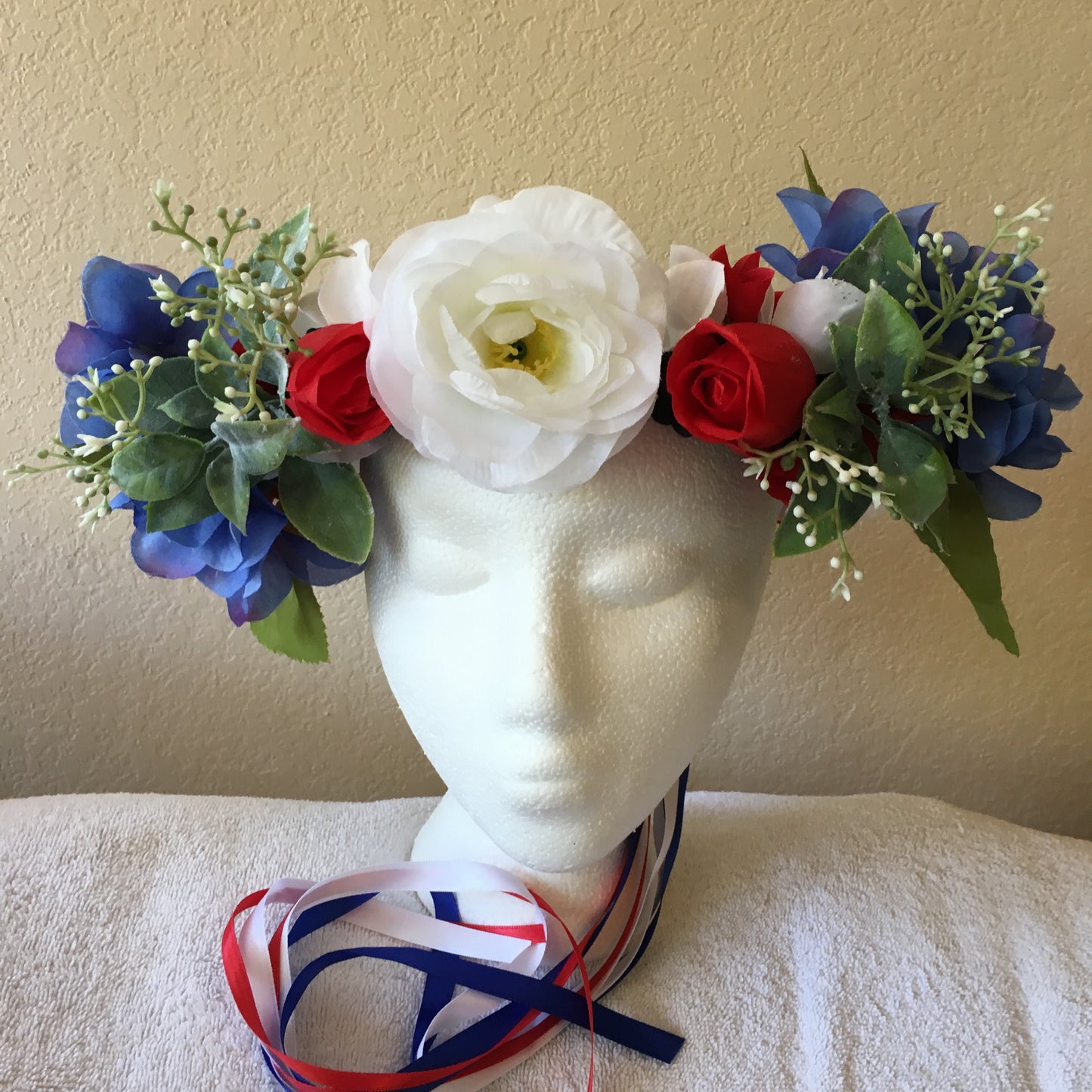 Large Wreath - Red, white, & blue flowers