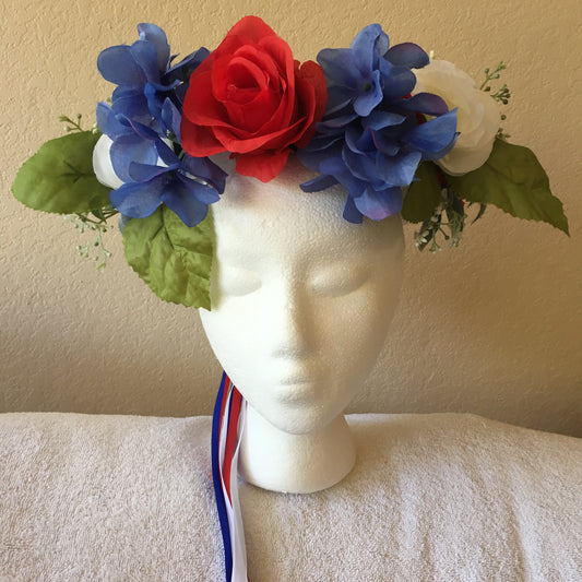 Large Wreath - Red, white, & blue flowers