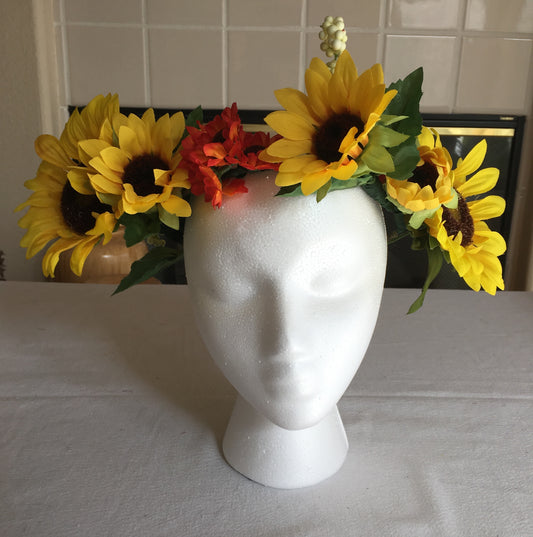 Large Wreath - Yellow & orange sunflowers