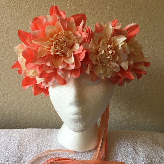 Large Wreath - Hues of orange pointy flowers