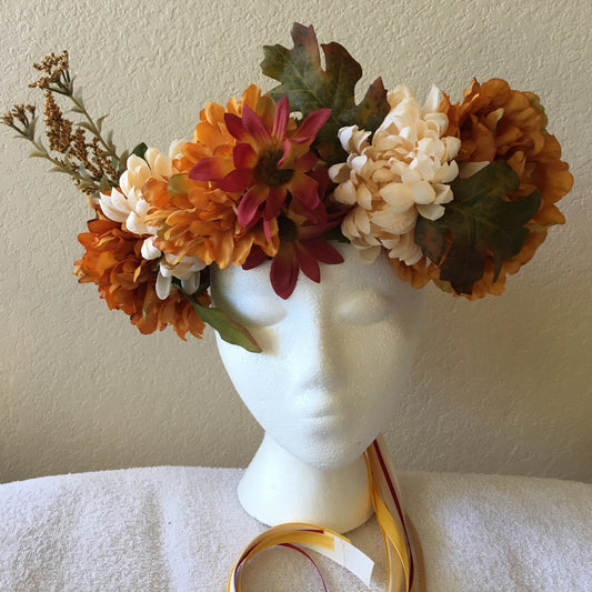 Large Wreath - Fall w/ rust daisies