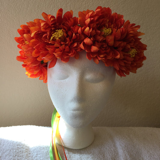 Large Wreath - Bright orange flowers w/ yellow centers