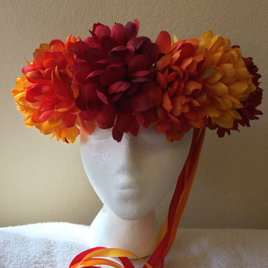 Large Wreath - Large orange, red, & yellow flowers