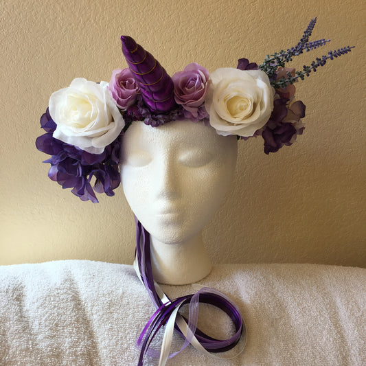 Large Wreath - Purple & white Unicorn +