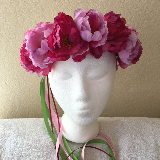 Medium Wreath - Light pink & dark pink (every other) flowers (2)