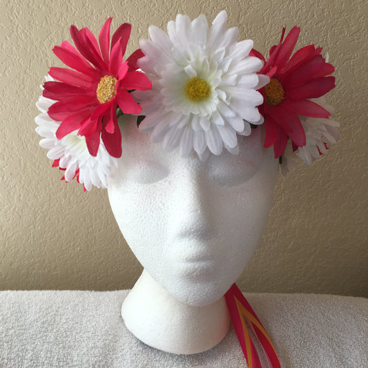 Medium Wreath - Pink & white daisies (2)