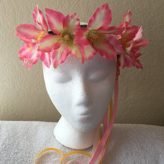 Medium Wreath - All pink hibiscus (2)