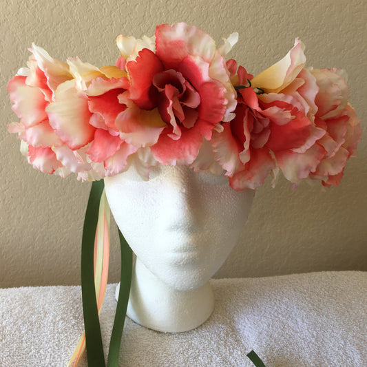 Medium Wreath - Orange & white exotic flowers