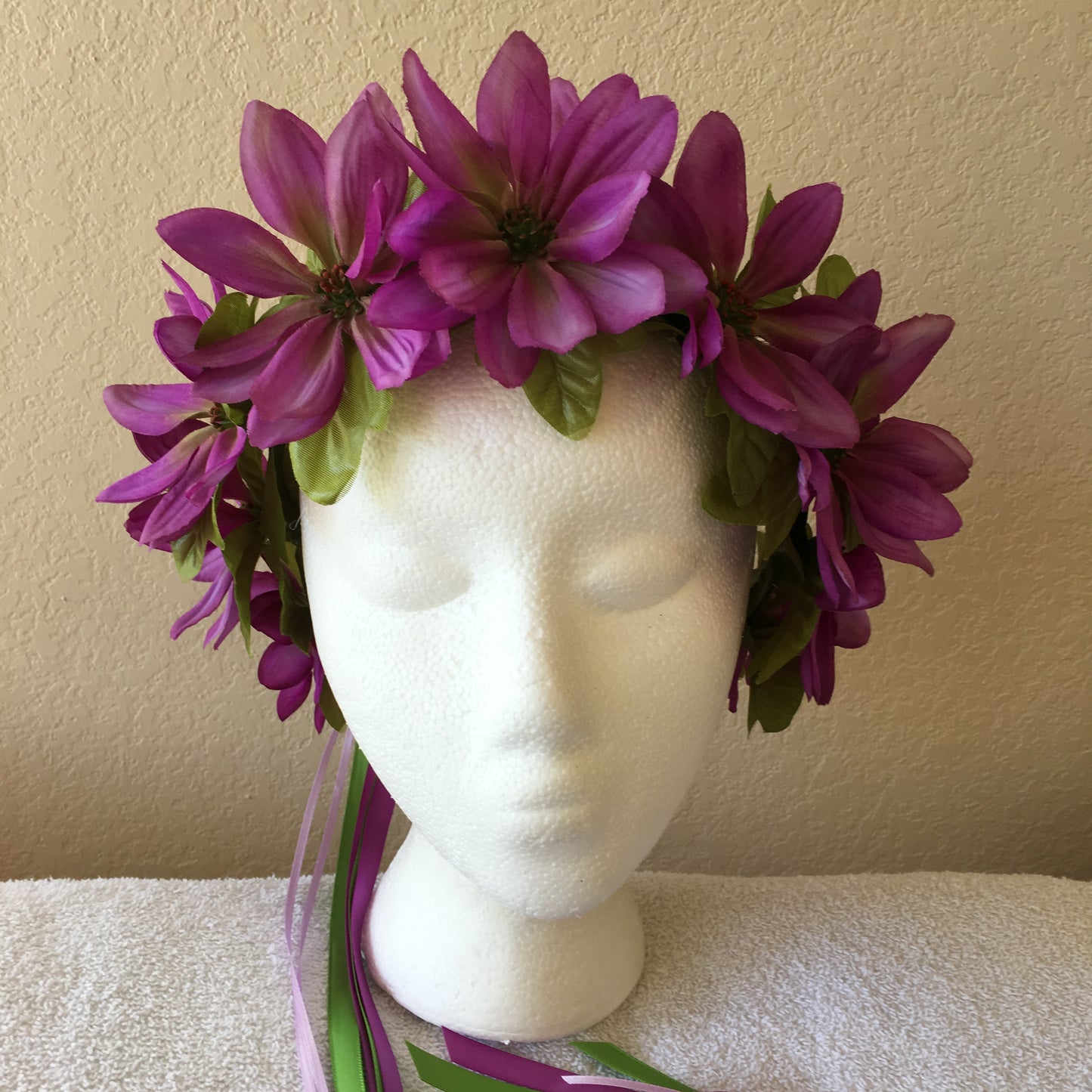 Medium Wreath - Purple exotic flowers