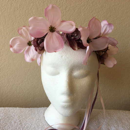Medium Wreath - Light pink & purple sparkle orchids