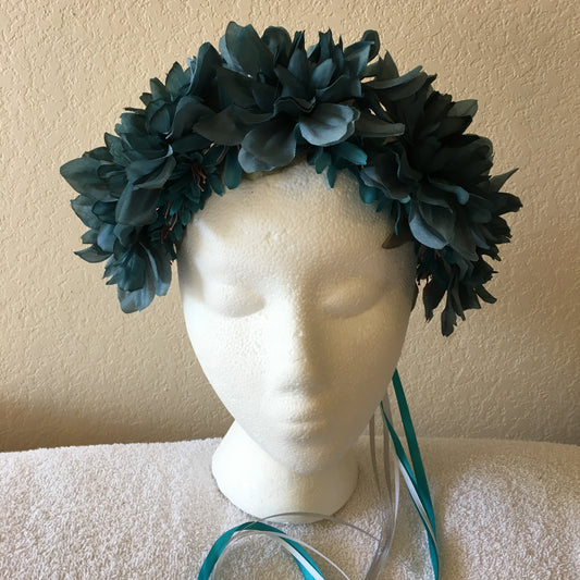 Medium Wreath - Teal flowers