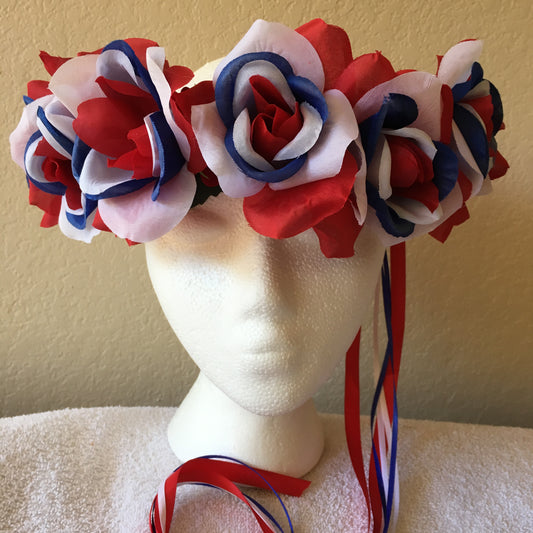 Medium Wreath - Red, white, & blue roses