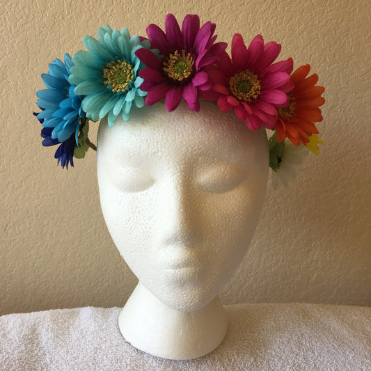 Medium Wreath - Rainbow Daisies