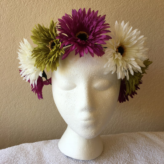 Medium Wreath - Purple, white, & green flowers