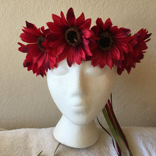 Medium Wreath - Red sunflowers