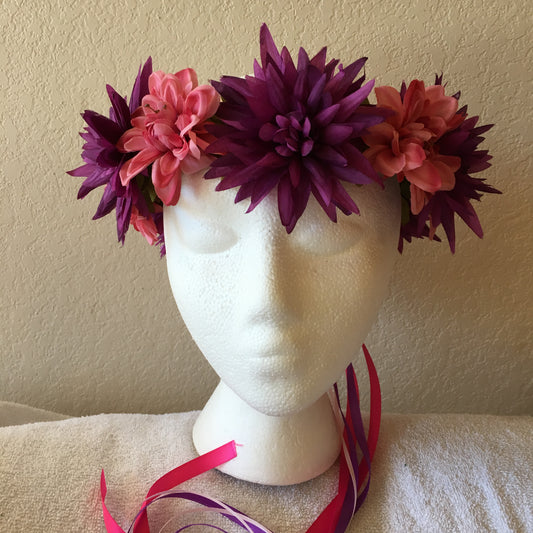 Medium Wreath - Pink & purple spiky flowers