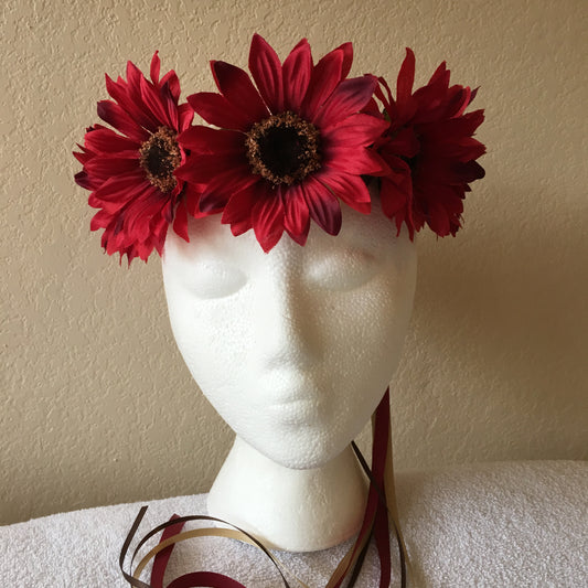 Medium Wreath - Red Sunflowers