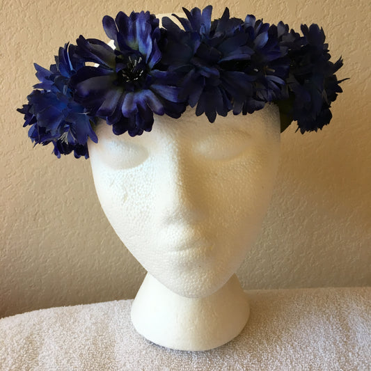 Medium Wreath - Royal blue fluffy flowers