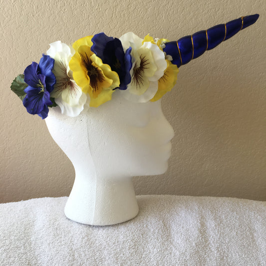 Medium Wreath - Blue Pansy Unicorn
