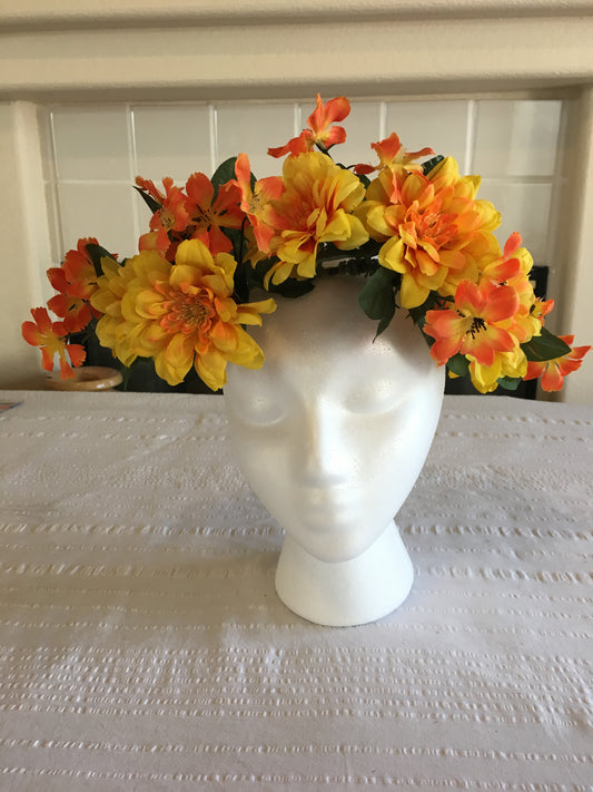 Medium Wreath - Yellow & orange flowers