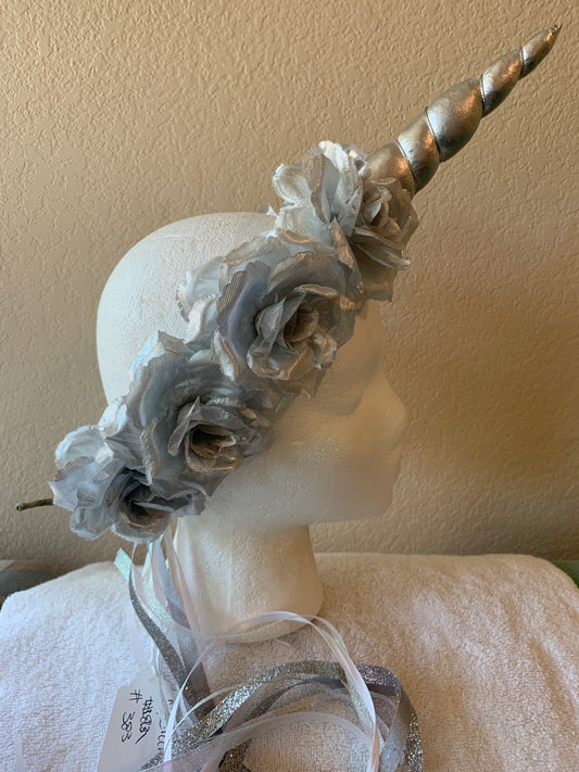 Medium Wreath - Silver Rose Unicorn