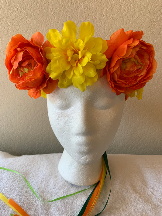 Medium Wreath - Yellow and Orange Flowers