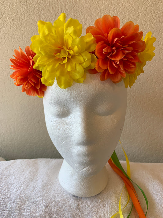 Medium Wreath - Yellow and Orange Flowers