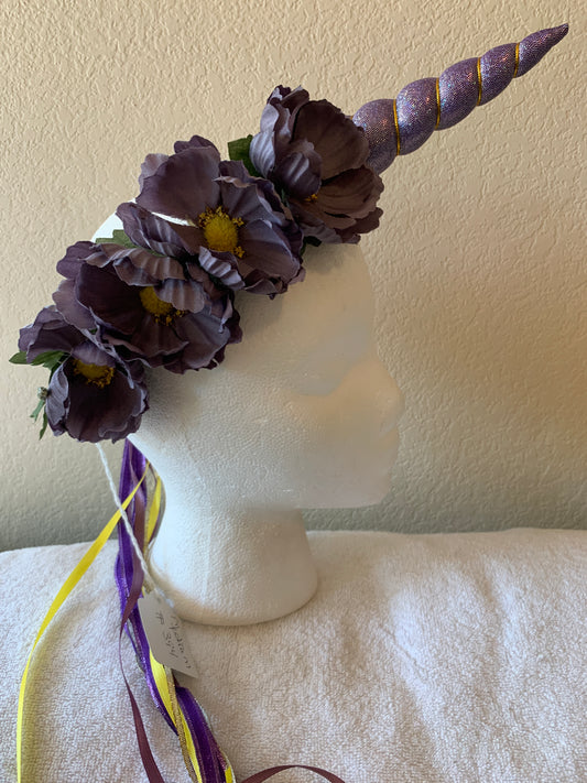 Medium Wreath - Purple Unicorn with Sparkle Purple Horn