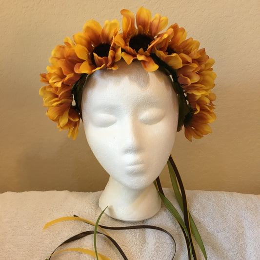 Medium Wreath - All golden sunflowers