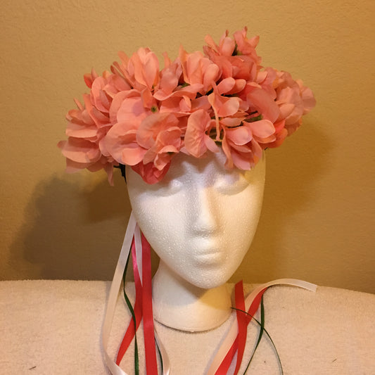 Medium Wreath - Pink cascade flowers