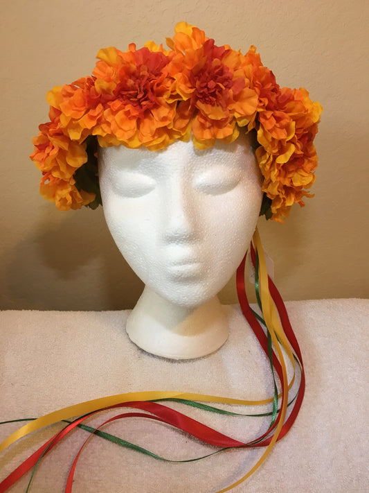 Medium Wreath - Yellow & orange carnations