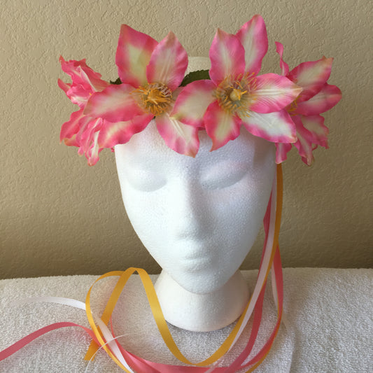 Medium Wreath - All pink exotic flowers (1)